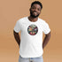 The In My Element t-shirt features a striking circular graphic representing the four classical elements—Fire, Water, Wind, and Earth.
